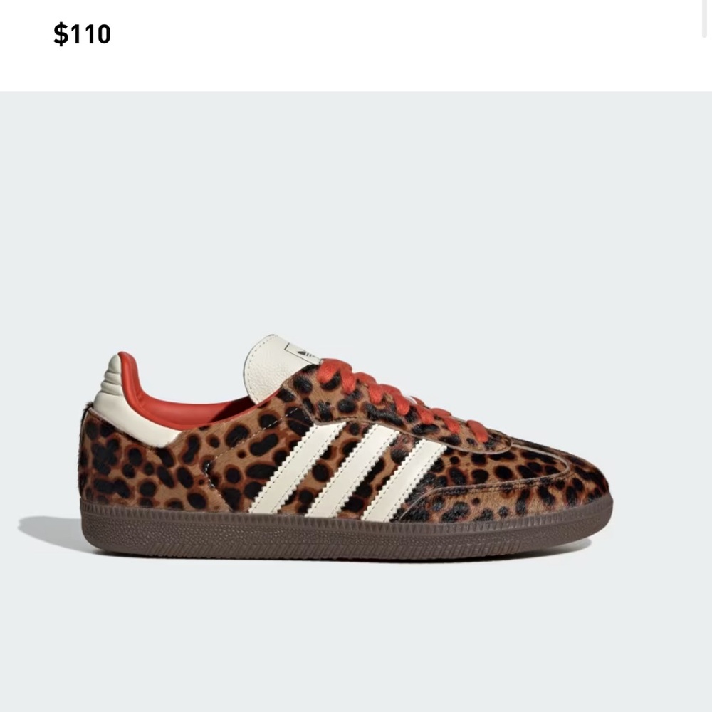 Adidas Animal Print Sneakers with Cream Stripes